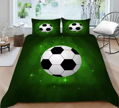 Комплект постельного белья с 3D футбольным принтом, комплект постельного белья, постельное белье, домашний декор, удобное одеяло для спальни, моющееся мягкое Single 135x200cm