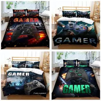 Комплект постельного белья с 3D игровой мышью, игровой плеер, пододеяльник, односпальная/двуспальная кровать, полноразмерная молния, мягкое и удобное украшение для дома DE 100x135cm