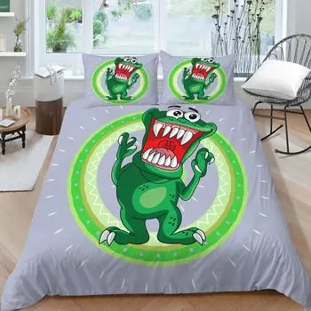 Комплект постельного белья с 3D лягушкой, домашняя постельная одежда, King, один размер, 2/3 шт., пододеяльники, крутой, уникальный дизайн, пододеяльник, костюм UK Single 135x200cm
