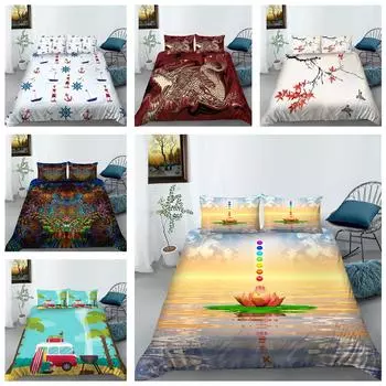Комплект постельного белья с 3D цифровой печатью, пододеяльник, наволочка, простыня/двухслойный полный размер 2/3, комплект постельного белья, украшение дома Baby 100x135cm