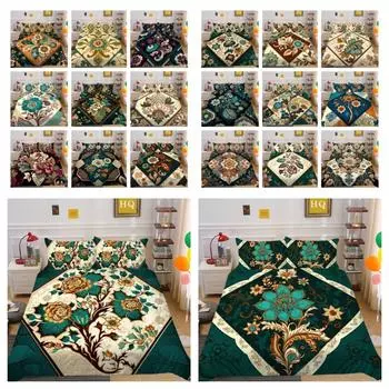 Комплект постельного белья с 3D-дизайном и цветочным принтом, женский домашний текстиль, полиэстер, королевский размер, комплект постельного белья, чехол UK Single 135x200cm