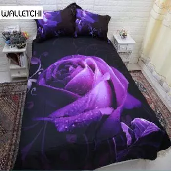 Комплект постельного белья с 3D-цветком и высоким разрешением King Queen Full Twin Size EU single(135x200cm)