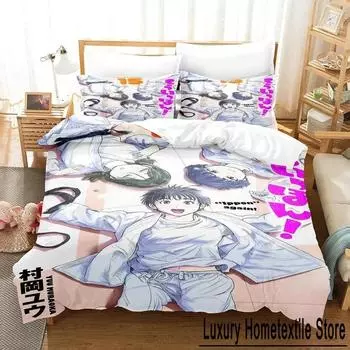 Комплект постельного белья с 3D-аниме Ippon Again, пододеяльник, комплект постельного белья, пододеяльник, наволочка, одеяло размера king-size, комплект постельного белья для мальчиков и взрослых 70x133cm 2pcs