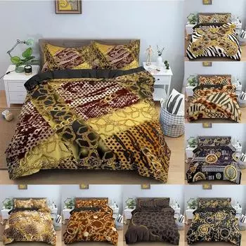 Комплект постельного белья с 3D-узором в виде цепочки, пододеяльник, покрывало для спальни, двуспальное, мягкое, с наволочкой EU Single 135x200cm