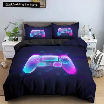 Комплект постельного белья с 3D-печатью, унисекс, для взрослых, подростков, игровой, размер Queen King, односпальный пододеяльник с наволочкой, постельное белье EU single(135x200cm)