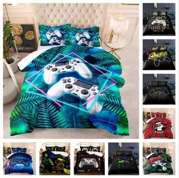 Комплект постельного белья с 3D-плеером, игровая ручка, пододеяльник и наволочка, 2/3 шт., игровой автомат с принтом, очень большой размер, мягкое украшение для дома Baby 100x135cm