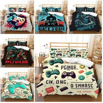 Комплект постельного белья с 3D цифровой печатью, игровой автомат, одеяло и наволочка, комплект односпальной/двуспальной кровати, полноразмерное украшение для дома, комплект постельного белья Baby 100x135cm