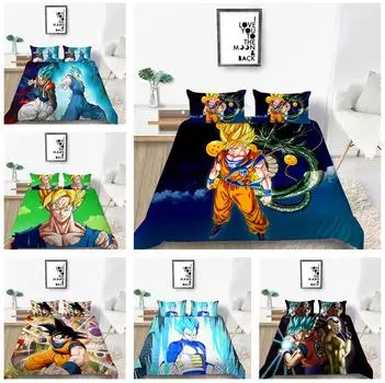 Комплект постельного белья с 3D цифровой печатью, домашнее одеяло и наволочка из мультфильма аниме, 2/3 кусочка ткани из микрофибры для украшения дома Baby 100x135cm