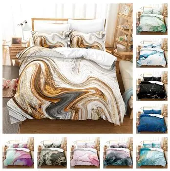 Комплект постельного белья с 3D струящимся песком, роскошный пододеяльник, наволочка, 2/3 шт., ткань из микрофибры, AU/DE/ES/EU, полноразмерный быстросохнущий мягкий домашний текстиль Baby 100x135cm