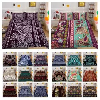 Комплект постельного белья с 3D богемным принтом, королевский размер, постельное белье из полиэстера, подростковая мода, домашний текстиль высокого качества UK Single 135x200cm