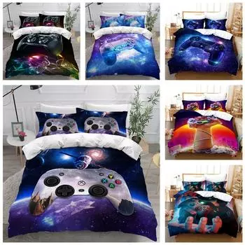Комплект постельного белья с 3D-игровым контроллером, комплект постельного белья с пуховым пододеяльником, полноразмерная односпальная/двуспальная кровать европейского стандарта, украшение дома Baby 100x135cm