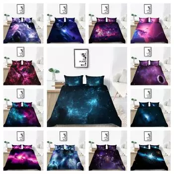 Комплект постельного белья с 3D принтом звезды, домашнее постельное белье, пододеяльник из микрофибры, удобный детский подарок, пододеяльник UK Single 135x200cm