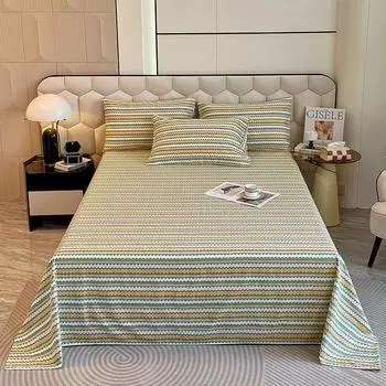 Комплект постельного белья с абстрактными линиями, 100% хлопок, ультрамягкое утолщенное покрывало с 2 наволочками, домашний декор, комплект постельного белья размера «queen-size» 160x230cm 3Pcs