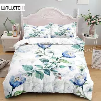 Комплект постельного белья с акварельными цветами Маленький односпальный двухместный двуспальный двуспальный двуспальный двуспальный комплект постельного белья размера «king-size» EU single(135x200cm)