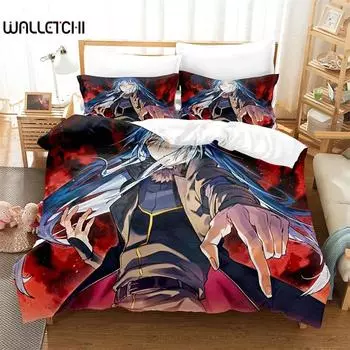 Комплект постельного белья с аниме «Когда я переродился в слизь» Rimuru Kids Gift Duvet Cover Pillowcases Queen King Single Size 135x200cm 2pcs