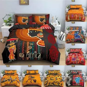 Комплект постельного белья с этническим рисунком «Красивая женщина», пододеяльник, наволочка размера «king-size», одеяло, покрывало, комплект постельного белья 70x133cm 2pcs
