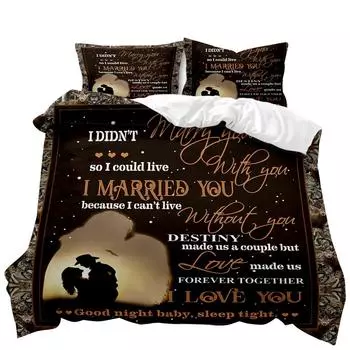Комплект постельного белья с буквами Love Vows Letter To Lover Letter Twin Постельное белье для двоих Подарок для влюбленных Queen King Size Полиэстеровое одеяло 70x133cm 2pcs