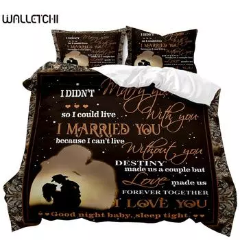 Комплект постельного белья с буквами Love Vows Letter To Lover Letter Twin Постельное белье для двоих Подарок для влюбленных Queen King Size Полиэстеровое одеяло EU single(135x200cm)