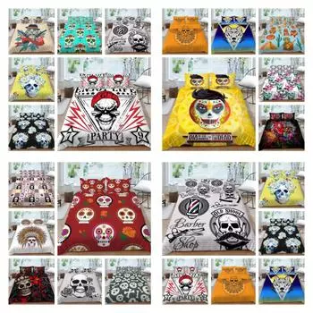 Комплект постельного белья с черепом, домашний декор, комплект постельного белья, 3D крыло, мягкое постельное белье, пододеяльник, пододеяльник из микрофибры UK Single 135x200cm