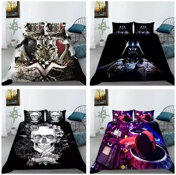 Комплект постельного белья с цифровой печатью на 3D-принтере, спальня, домашнее постельное белье, пододеяльники, наволочки, 2/3 предмета, домашнее украшение, мягкая микрофибра Baby 100x135cm