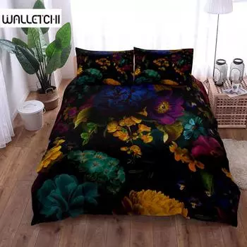 Комплект постельного белья с цветочным принтом «Цветок» King Queen Double Full Twin Single Size EU single(135x200cm)