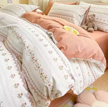 Комплект постельного белья с цветочным рисунком для детей, пододеяльник из 100% хлопка с 2 наволочками, двуспальная кровать размера «king-size», полный размер, индивидуальный размер постельного белья EU-Sigle135x200 3pcs