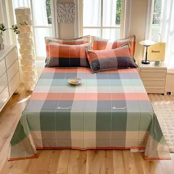 Комплект постельного белья с геометрическим узором из 3 предметов из 100% хлопка размера Queen, мягкие, приятные для кожи простыни с наволочками 120x230cm 3Pcs