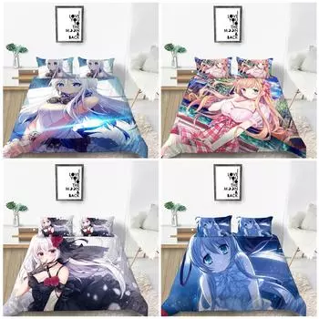 Комплект постельного белья с героями мультфильмов для девочек, детская спальня, пододеяльник и наволочка, двуспальная кровать/двуспальная кровать, полный размер, AU/EU/US Baby 100x135cm