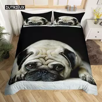 Комплект постельного белья с изображением собаки, размер Queen, для детей и подростков, для мальчиков, милый комплект постельного белья с изображением щенка, покрывало с изображением животных для детей US Queen(228x228cm)