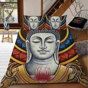 Комплект постельного белья с изображением Будды, цветной каменный комплект постельного белья для подростков, взрослых, размер Queen King, двуспальный, полиэстер, пододеяльник EU single(135x200cm)