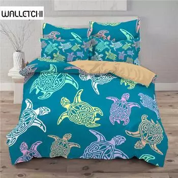 Комплект постельного белья с изображением животных, совы, бабочки, слона, 3D-принта, черепахи, пододеяльник King для детей и взрослых, одеяло из микрофибры EU single(135x200cm)