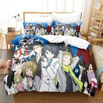 Комплект постельного белья с изображением дьявола-аниме в 3D стиле, пододеяльник, комплект постельного белья, пододеяльник, наволочка, одеяло размера «king-size», комплект постельного белья для мальчиков и взрослых 70x133cm 2pcs