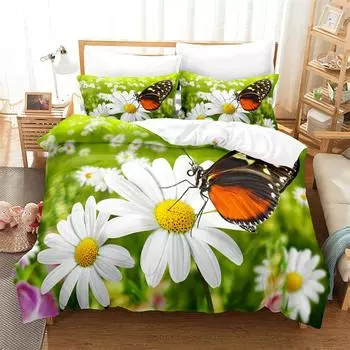 Комплект постельного белья с изображением бабочки Daisy, прекрасный детский пододеяльник для мальчиков, пододеяльник для девочек, великолепный комплект постельного белья размера King/Queen EU single(135x200cm)