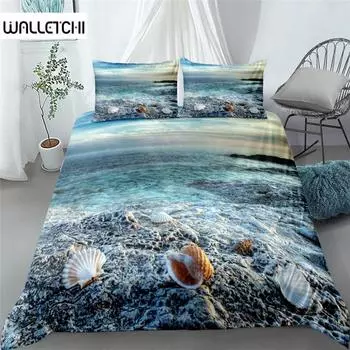 Комплект постельного белья с изображением пейзажа заката и 3D-принтом King Queen Double Full Twin Single Size EU single(135x200cm)