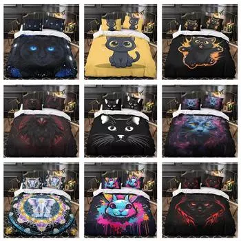Комплект постельного белья с изображением животных, легкий и мягкий, 3D, односпальная кровать, двуспальная кровать, пододеяльник, наволочка, 2/3 шт., для мужчин и подростков, полноразмерное покрывало, подарок на день рождения Baby 100x135cm
