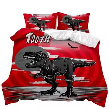 Комплект постельного белья с изображением динозавра, постельное белье с изображением динозавра T-Rex Jurassic Dino Fossil Dinosaurs Double Queen King Size, мягкое покрывало из полиэстера 70x133cm 2pcs