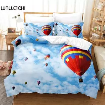 Комплект постельного белья с изображением воздушного шара, комплект пододеяльников, постельное белье с 3D-принтом, комплект постельного белья размера «queen size», модный дизайн EU single(135x200cm)