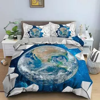 Комплект постельного белья с изображением морского пейзажа, пододеяльник с наволочкой, для взрослых и детей, размер Queen King, креативное одеяло 70x133cm 2pcs