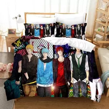 Комплект постельного белья с изображением баскетбола «Куроко» в стиле аниме, одеяло с 3D-принтом, роскошный пододеяльник, комплект домашнего текстиля, размер «королева-королева», односпальный, детский, с рисунком 70x133cm 2pcs