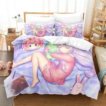Комплект постельного белья с изображением милой девочки, комплект постельного белья для влюбленных, комплект постельного белья для детей, роскошный комплект постельного белья размера «king-size», комплект постельного белья «queen-size» UK Single 135x200cm