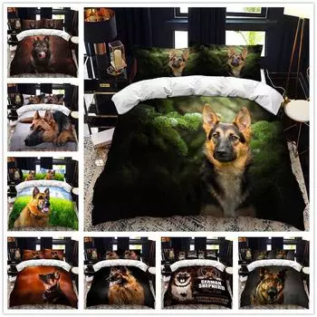 Комплект постельного белья с милыми животными для домашних животных для взрослых и детей, покрывала King Queen Size, наборы пододеяльников, роскошное черное постельное белье на заказ Eu Single135x200cm