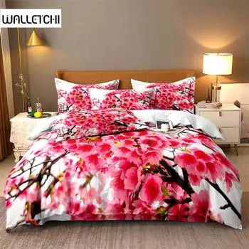 Комплект постельного белья с натуральными цветами, комплект пододеяльников, комплект постельного белья с 3D-печатью, комплект постельного белья размера «queen size», модный дизайн EU single(135x200cm)