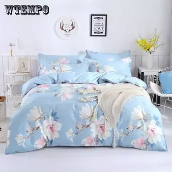 Комплект постельного белья с пасторальными цветами, Королевский размер, хлопковый мягкий пододеяльник, комплект постельного белья королевского размера, постельное белье 3Pcs Twin
