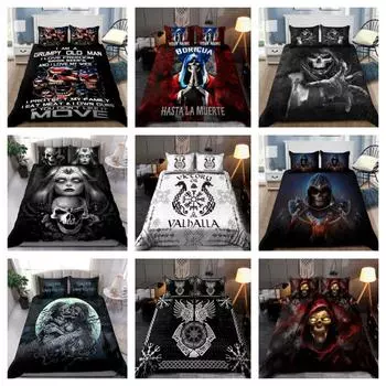Комплект постельного белья с принтом черепа, пододеяльник, мягкие одеяла, наборы подарков, подарок Single 135x200cm