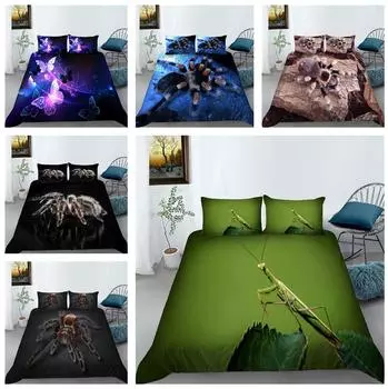 Комплект постельного белья с принтом насекомых, пуховое одеяло и наволочка для спальни, комплект постельного белья, AU/EU/US, полноразмерное украшение для дома Baby 100x135cm