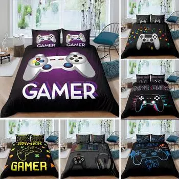 Комплект постельного белья с принтом на тему игровой мыши, детское одеяло и наволочка для спальни, двуспальная кровать/двуспальная кровать, полный размер, AU/EU/US Baby 100x135cm