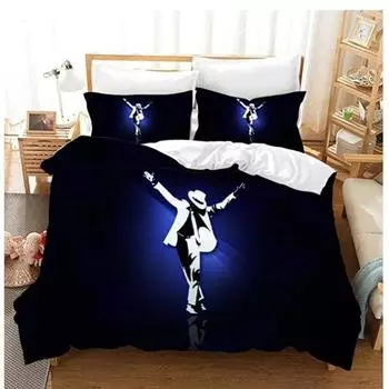 Комплект постельного белья с принтом Майкла Джексона на 3D-принте King Queen Double Full Twin Single Bed Linen Duvet Cover Set Cover Case Drop Shipping EU Twin 135x200cm