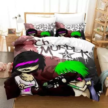 Комплект постельного белья с принтом «Убийство Чарли» на 3D-принте, пододеяльник, одеяло, комплект постельного белья, наволочка, размер King Queen Twin для мальчиков и девочек для взрослых 135X200cm-2pcs