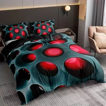 Комплект постельного белья с принтом отверстий, мягкий, удобный, пододеяльник для спальни, гостевой комнаты, 1 пододеяльник + 2 наволочки без сердцевины 135X200cm