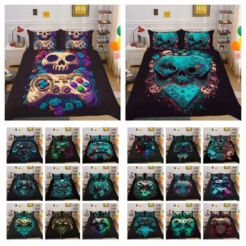 Комплект постельного белья с принтом для игровой консоли, постельное белье размера «king-size», одежда для подростков, мультяшный дизайн, высокое качество, декор для спальни UK Single 135x200cm